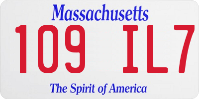 MA license plate 109IL7