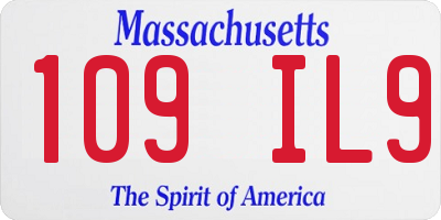 MA license plate 109IL9