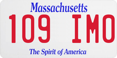 MA license plate 109IM0