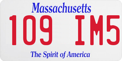 MA license plate 109IM5