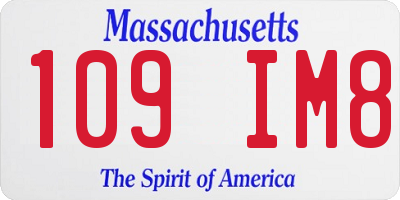 MA license plate 109IM8
