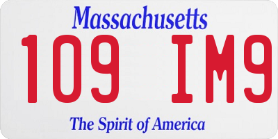 MA license plate 109IM9