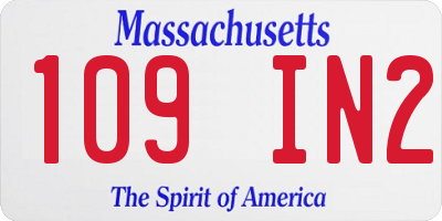 MA license plate 109IN2