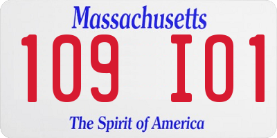 MA license plate 109IO1