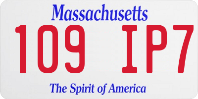 MA license plate 109IP7