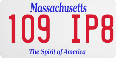 MA license plate 109IP8