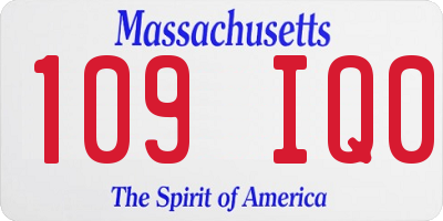 MA license plate 109IQ0