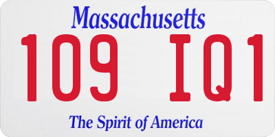 MA license plate 109IQ1