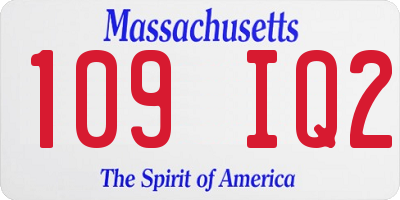 MA license plate 109IQ2