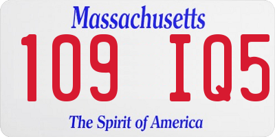 MA license plate 109IQ5