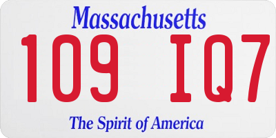 MA license plate 109IQ7