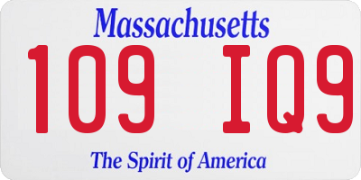 MA license plate 109IQ9