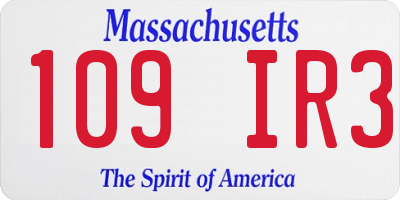 MA license plate 109IR3