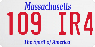 MA license plate 109IR4
