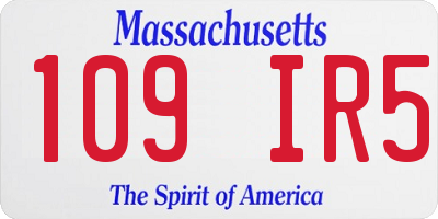 MA license plate 109IR5