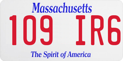 MA license plate 109IR6
