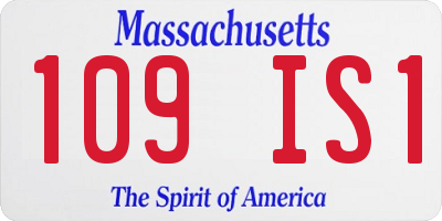 MA license plate 109IS1