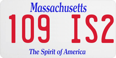 MA license plate 109IS2