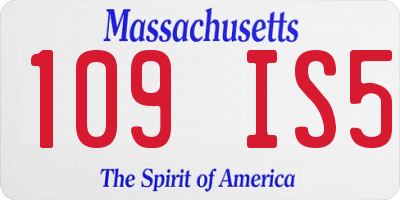 MA license plate 109IS5