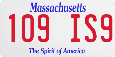 MA license plate 109IS9