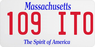 MA license plate 109IT0