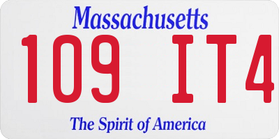 MA license plate 109IT4