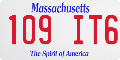 MA license plate 109IT6