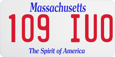 MA license plate 109IU0