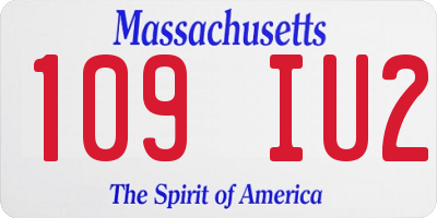 MA license plate 109IU2