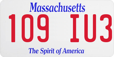 MA license plate 109IU3
