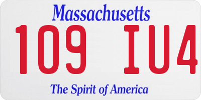 MA license plate 109IU4