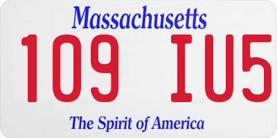 MA license plate 109IU5