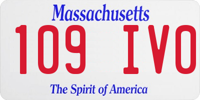 MA license plate 109IV0
