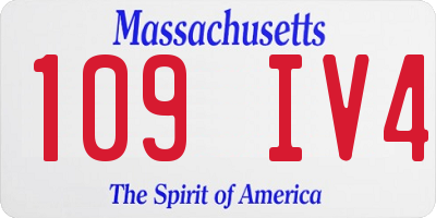MA license plate 109IV4