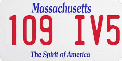 MA license plate 109IV5