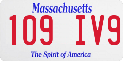 MA license plate 109IV9