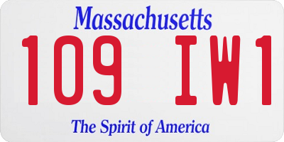 MA license plate 109IW1