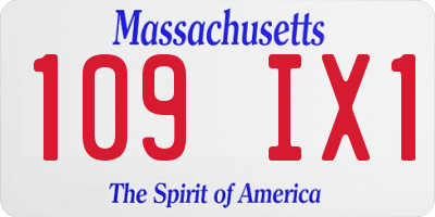 MA license plate 109IX1
