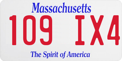 MA license plate 109IX4