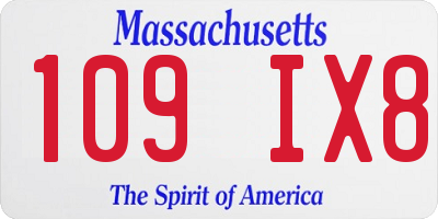 MA license plate 109IX8