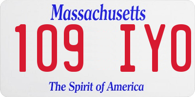MA license plate 109IY0