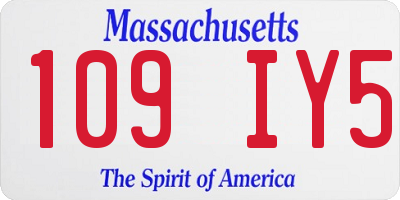 MA license plate 109IY5