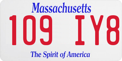 MA license plate 109IY8