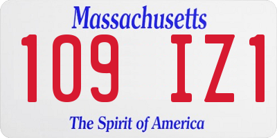 MA license plate 109IZ1