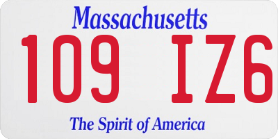 MA license plate 109IZ6