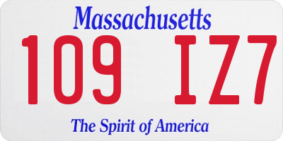 MA license plate 109IZ7