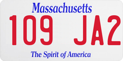 MA license plate 109JA2