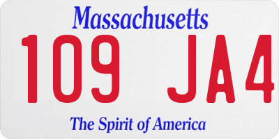 MA license plate 109JA4