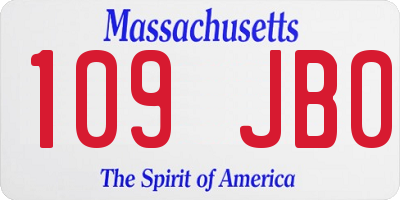 MA license plate 109JB0