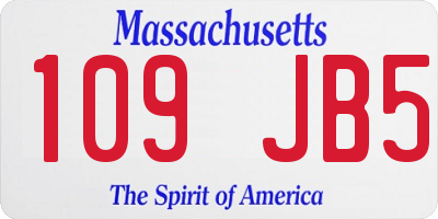 MA license plate 109JB5